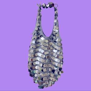 NWT Silver sequin purse